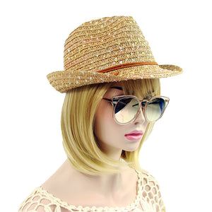 Handmade Soft Summer Straw Hat with Fleck Accent