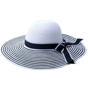 Ladies Fashion Black & White Sun Hat
