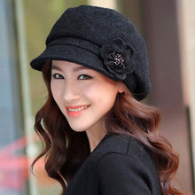High Quality Wool Beret with Flower