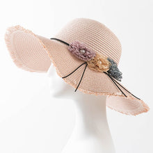 Elegant Ladies Beach Hat with Floral Accent