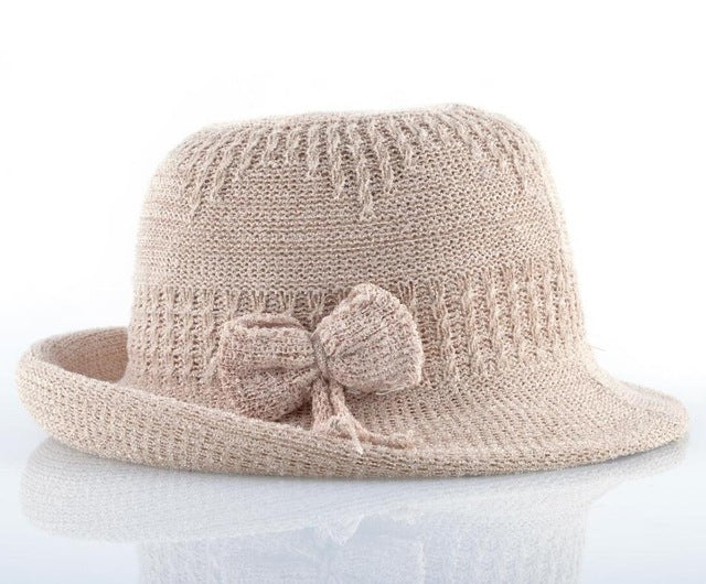 Solid Bow-knot Sun Hat
