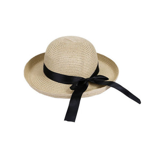 Ladies Straw Bowler Sun Hat